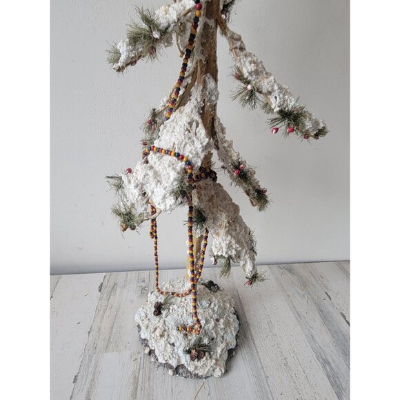 Large skinny tree branch cranberry glitter Xmas home decor vintage - Picture 12 of 14